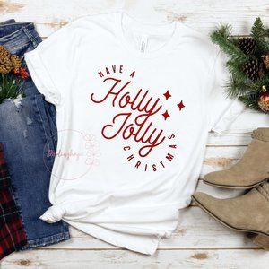 Holly Jolly Unisex Graphic Crew Neck Short Sleeve T-shirt